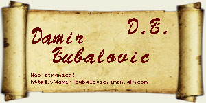 Damir Bubalović vizit kartica